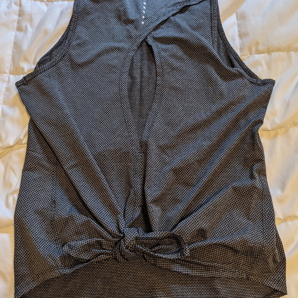 Grey quick dry tank, back tie optional